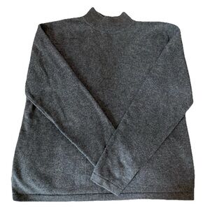 100% Cashmere Charcoal Gray, Mock Neck Sweater